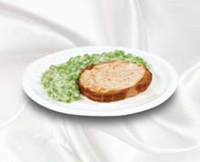 Roast turkey with peas